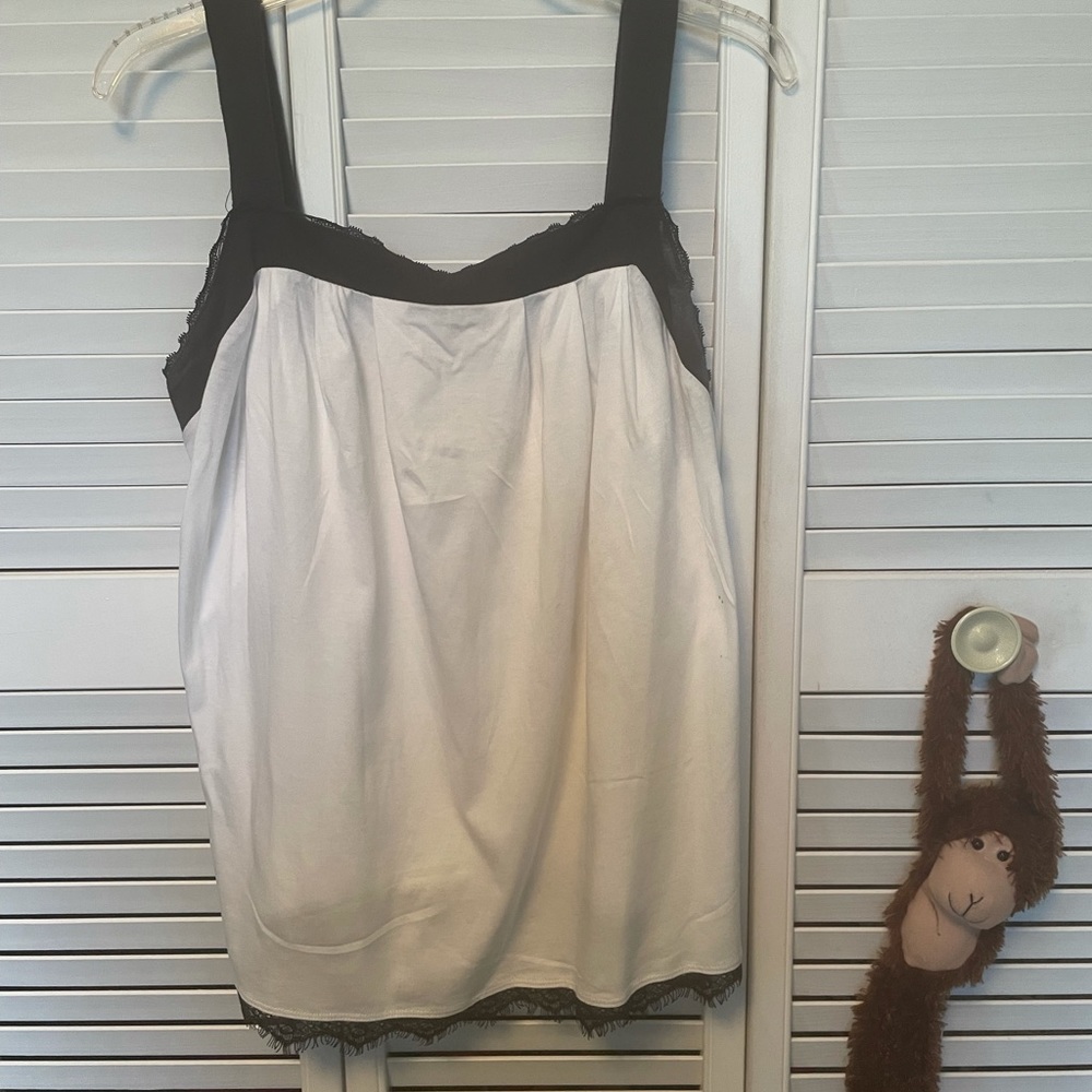 Black & White cami top Size 14/16 cotton blend.